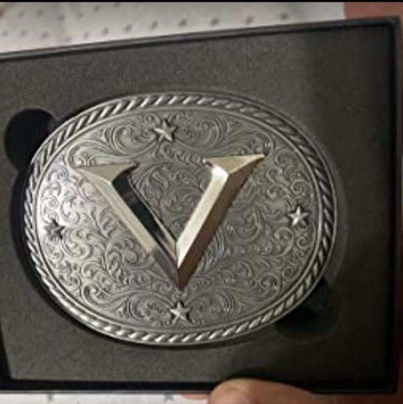 New silver western Letter A initial belt buckle. ALL letters usually available - Picture 3 of 4